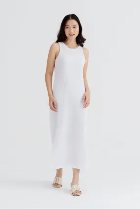 Kymmie Knitted Midi Dress in Winter White