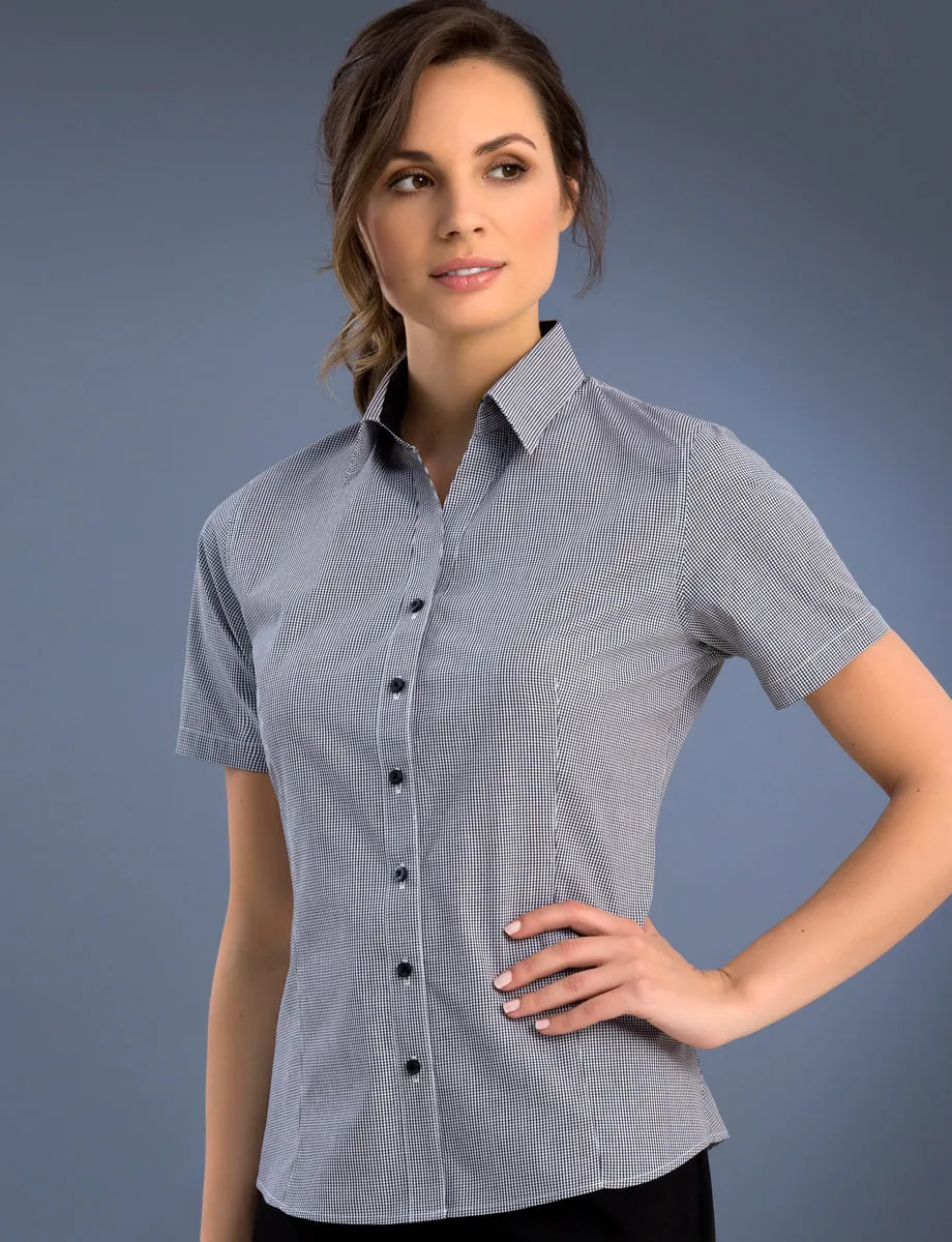 Ladies Small Check Slim Fit Blouse