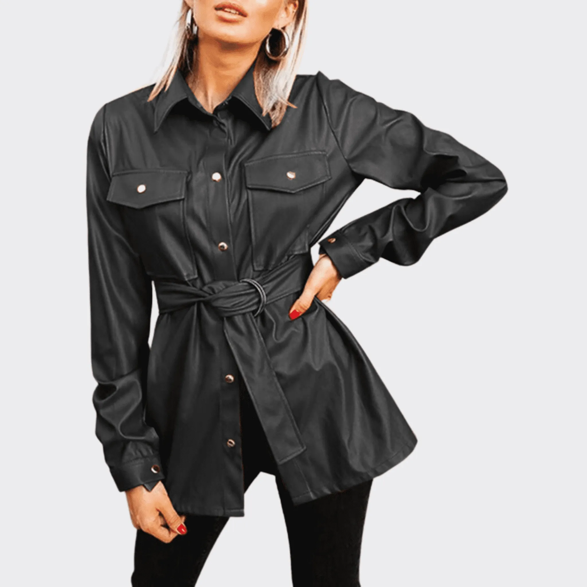 Leather Shirt-Trench