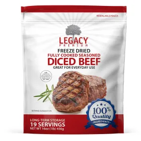 Legacy Premium 100% USDA Freeze Dried Beef Dices