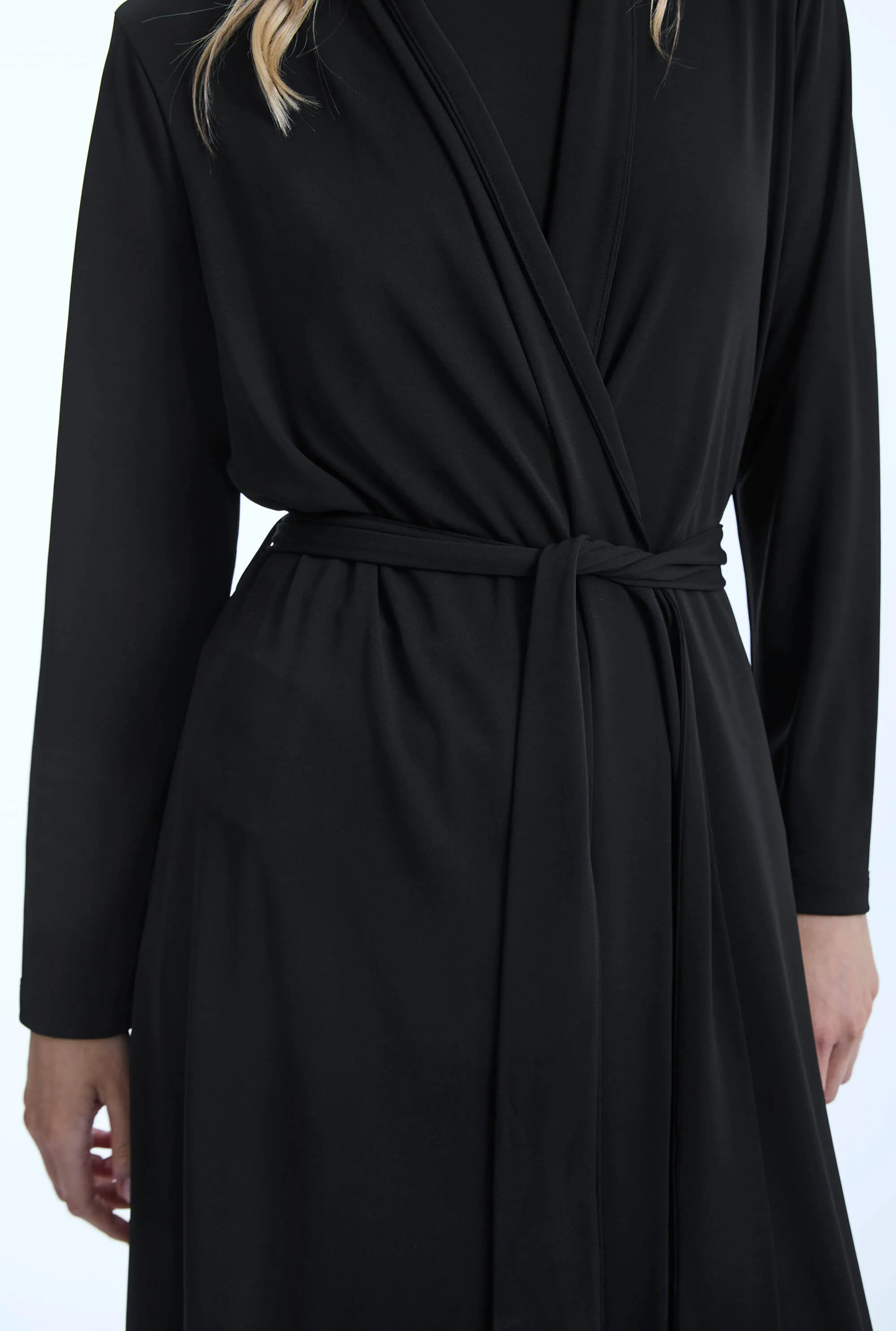 Long Black Jersey Cardigan