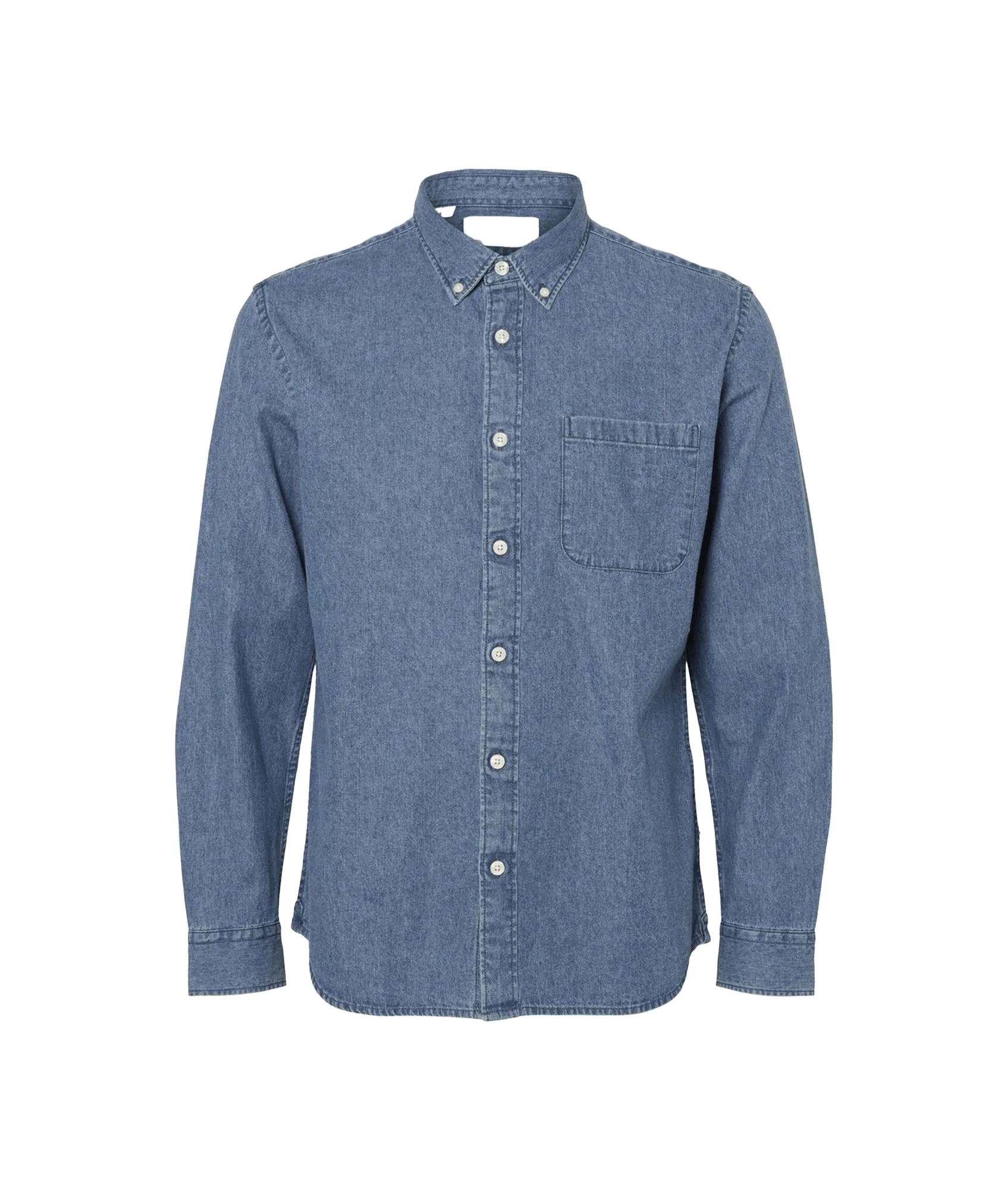 Long-sleeved Denim Shirt - Blue