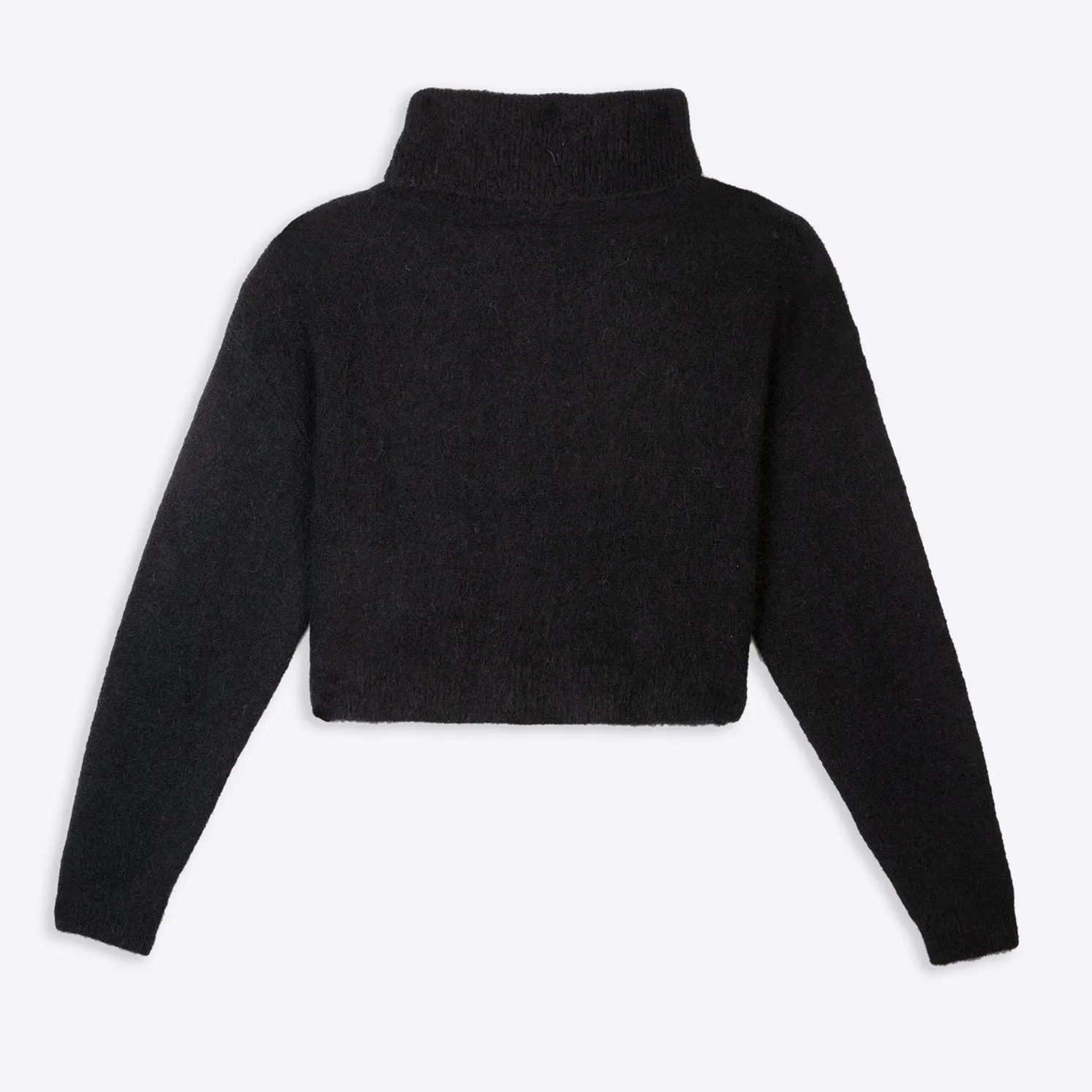 Lowie Black Alpaca Cropped Roll Neck