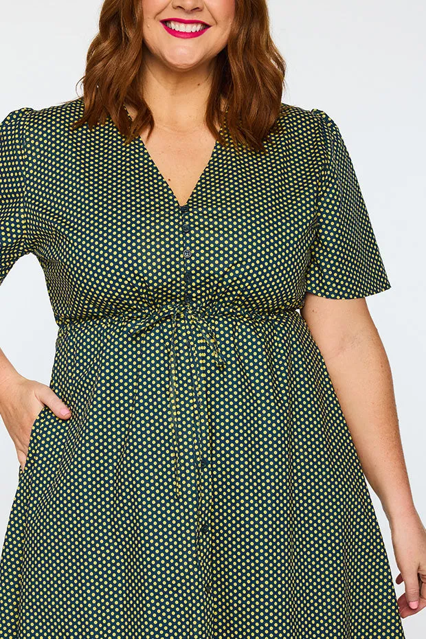 Marley Cotton Navy Mini Spot Dress