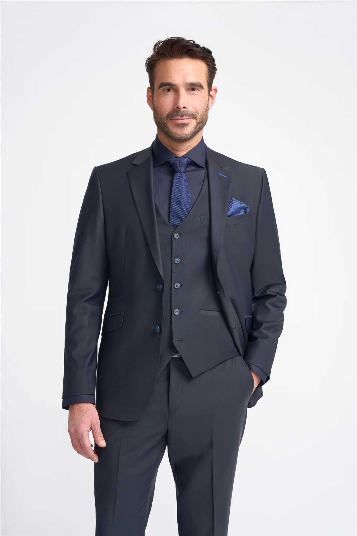 Men's Blazer Dark Navy Tailored Fit Formal Suit Jacket