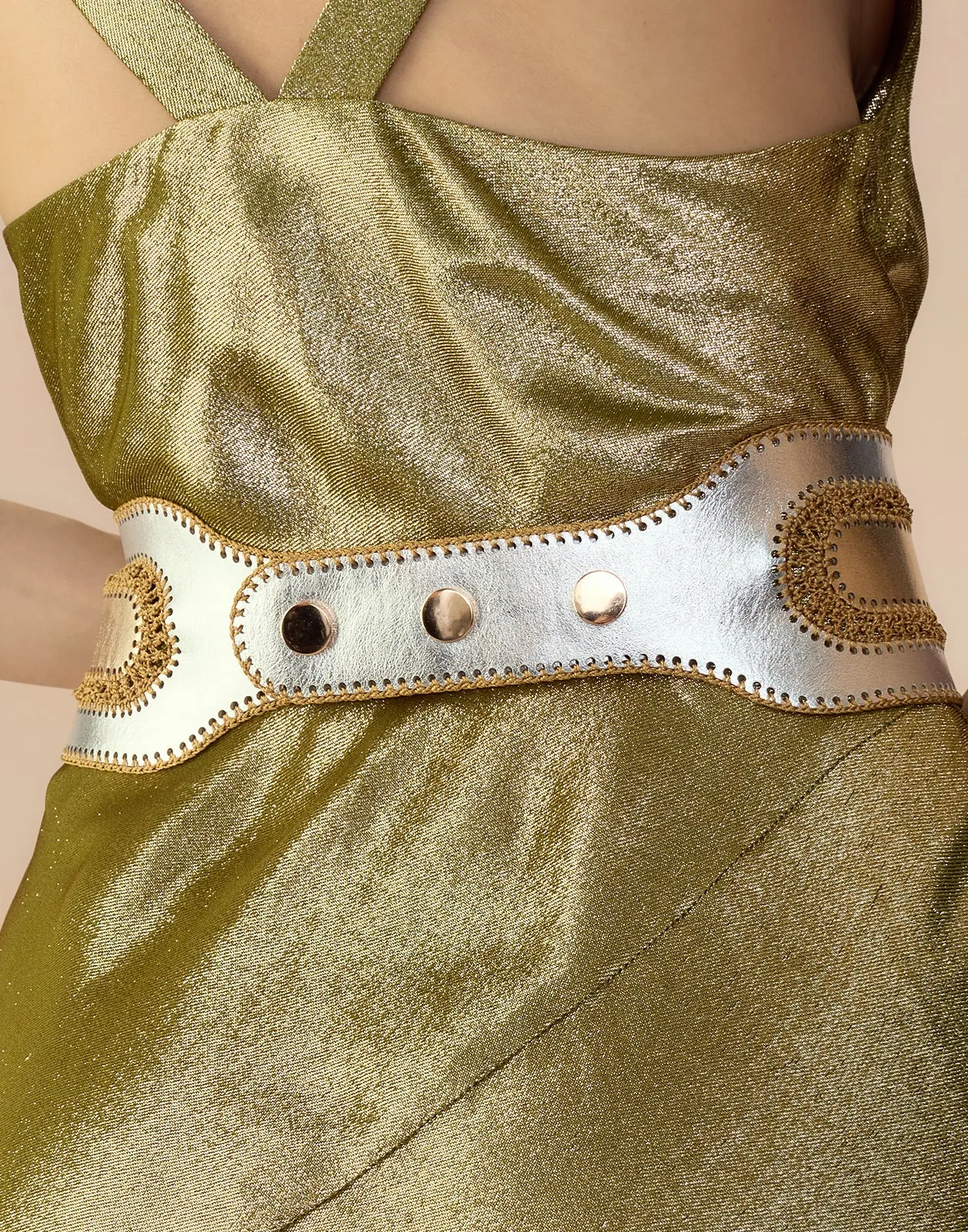 Metallic Vegan Leather Belt