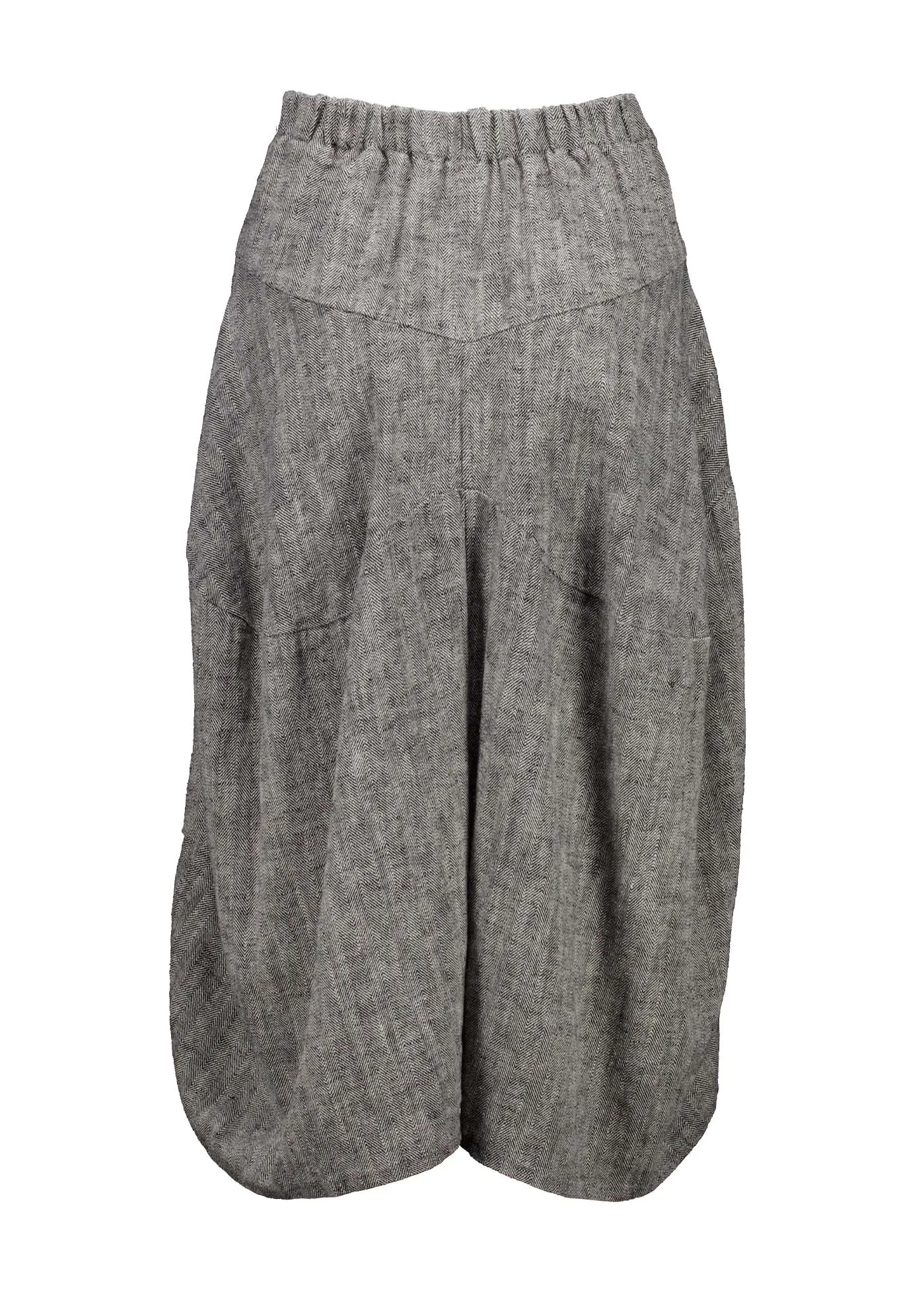 Milwaukee Panorama Skirt Black in Herringbone Linen