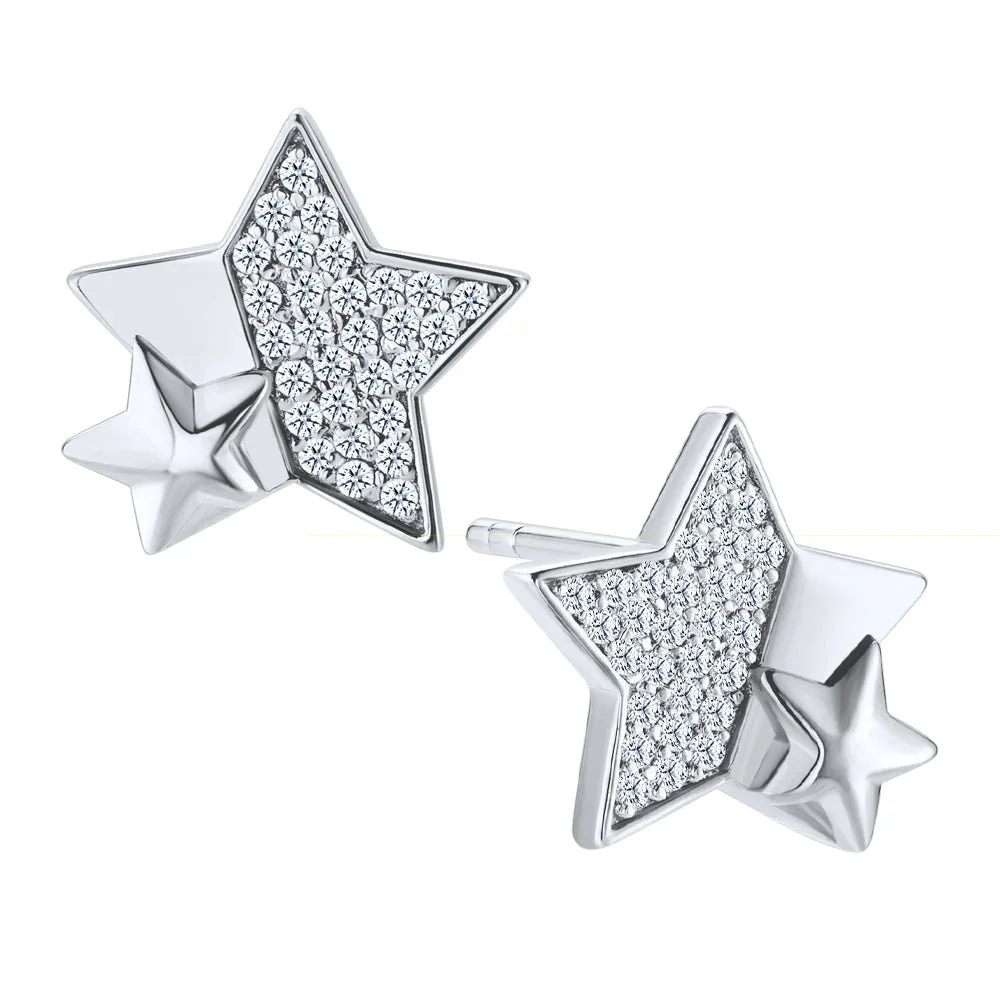 Moissanite Double Stars Earrings