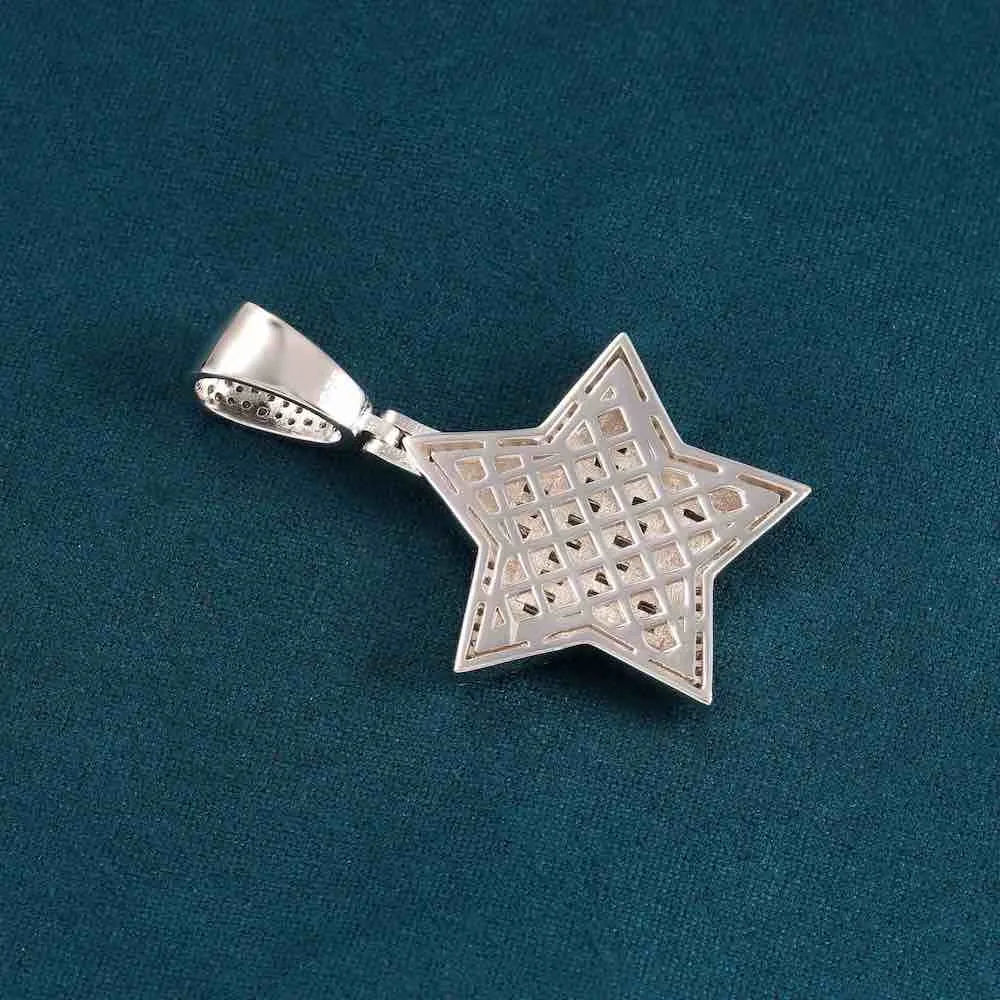 Moissanite Star Pendant 14K Gold