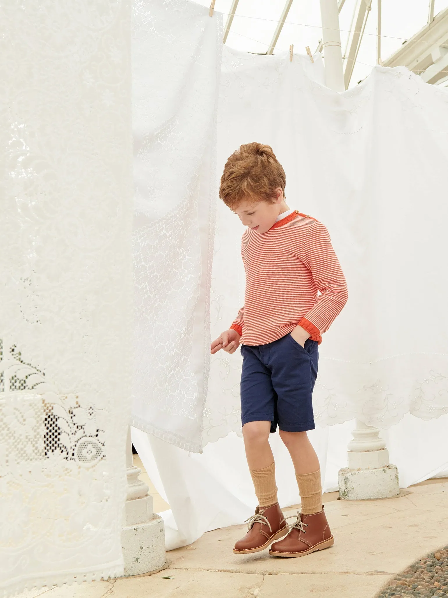 Navy Bocusi Boy Chino Shorts