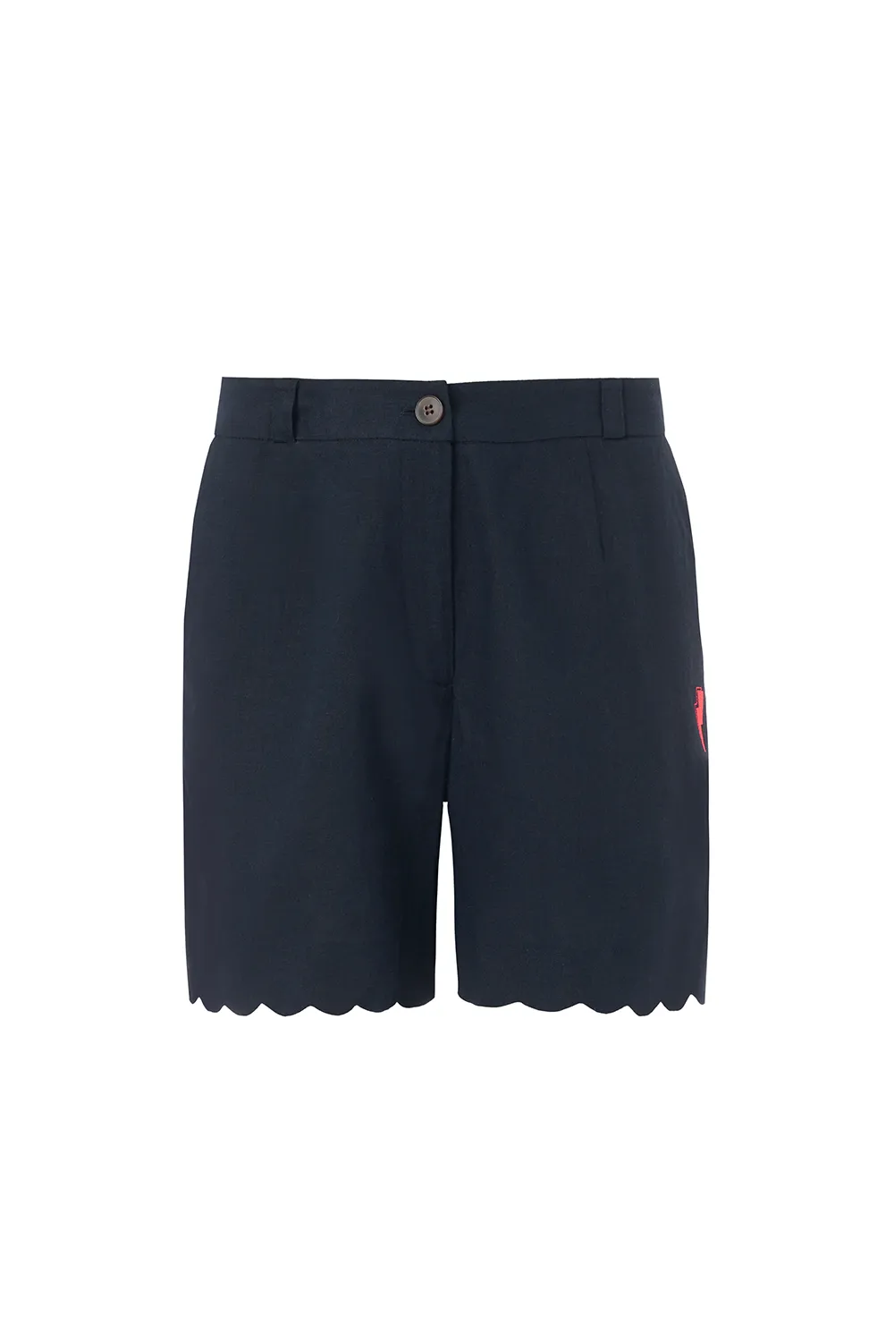 Navy Scallop Shorts