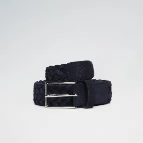 Navy Woven Suede Belt