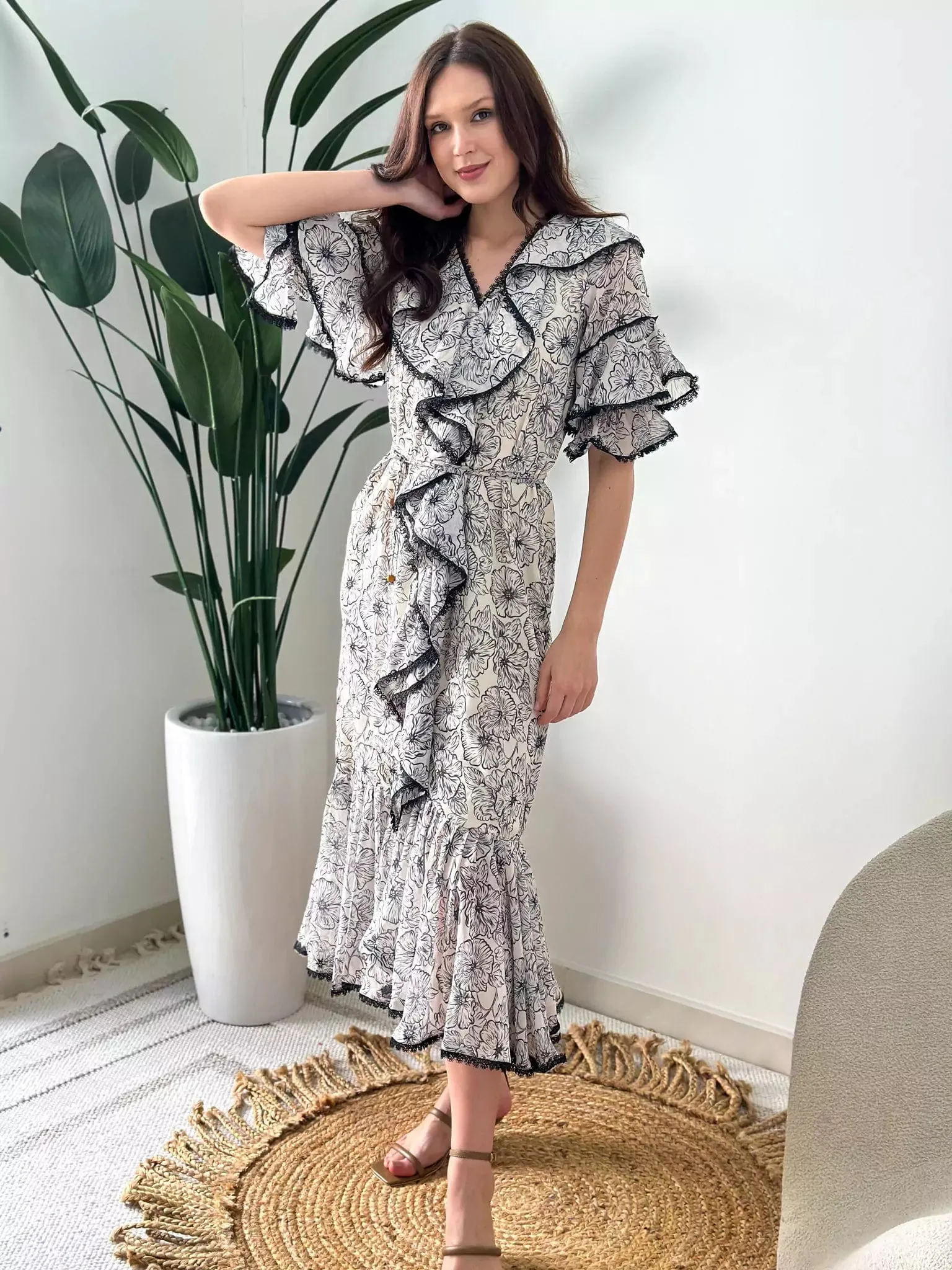 Night Lily Floral Dress