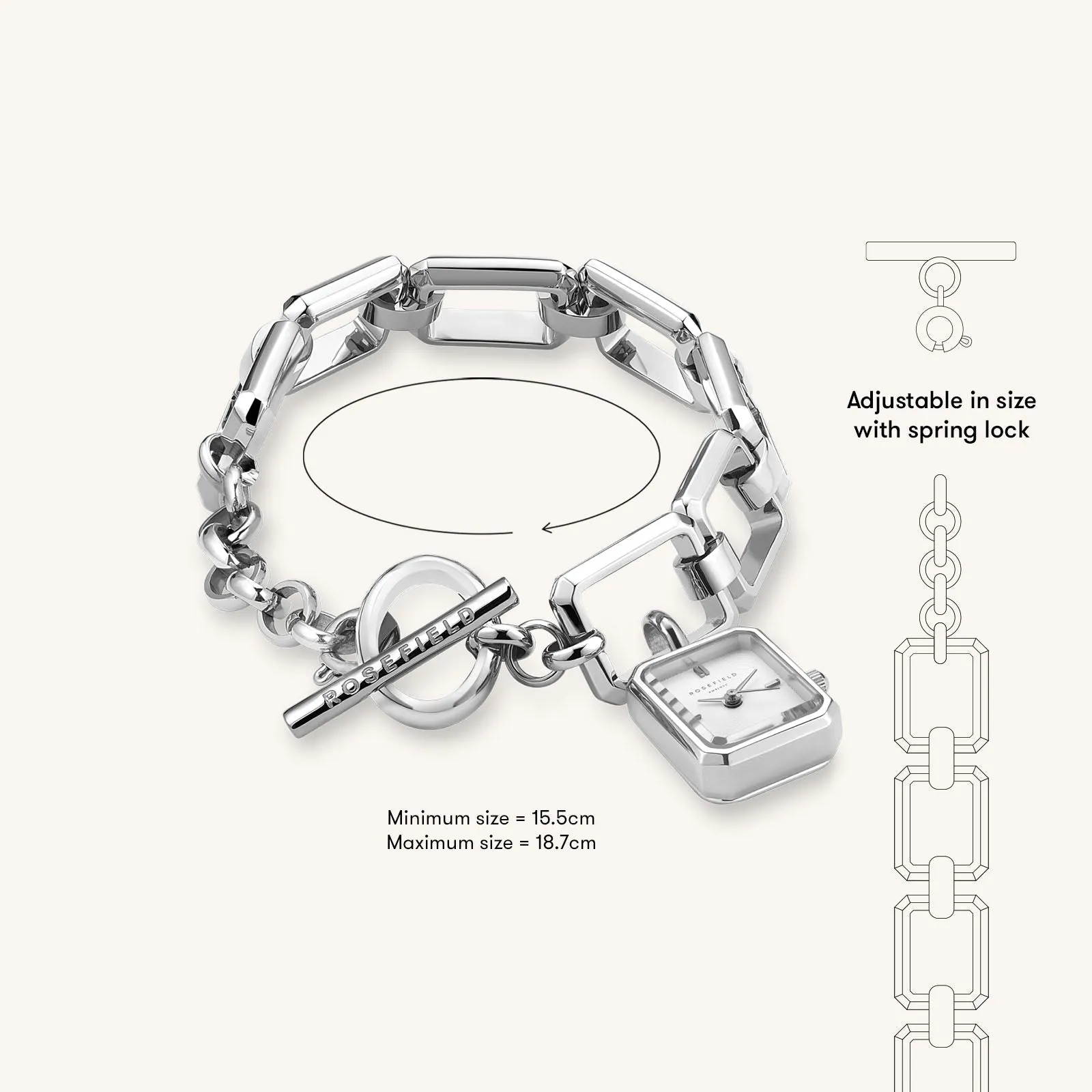 Octagon Chain Silver- Engraved