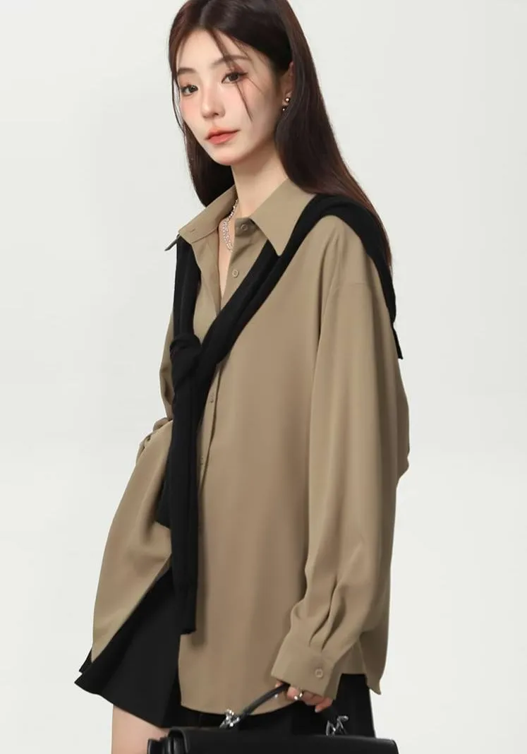 Oversized Long Sleeve Button Shirt