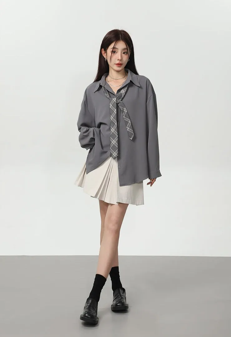 Oversized Long Sleeve Button Shirt