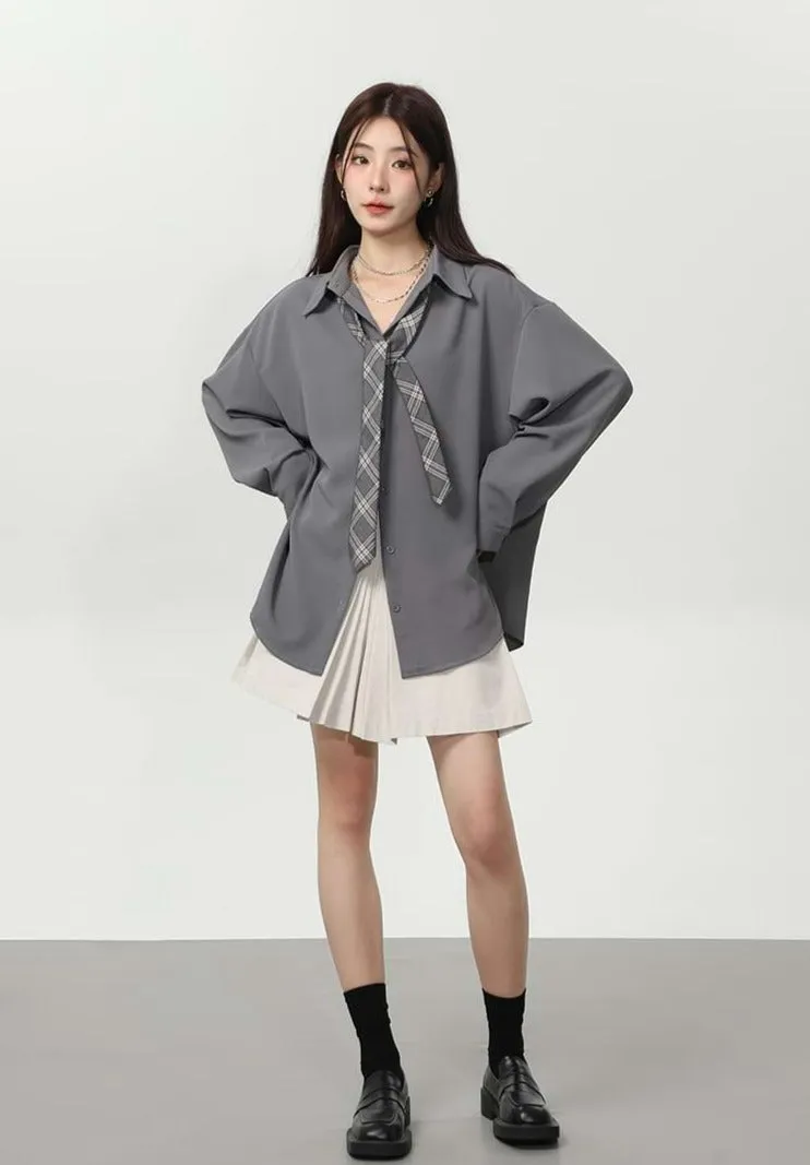 Oversized Long Sleeve Button Shirt