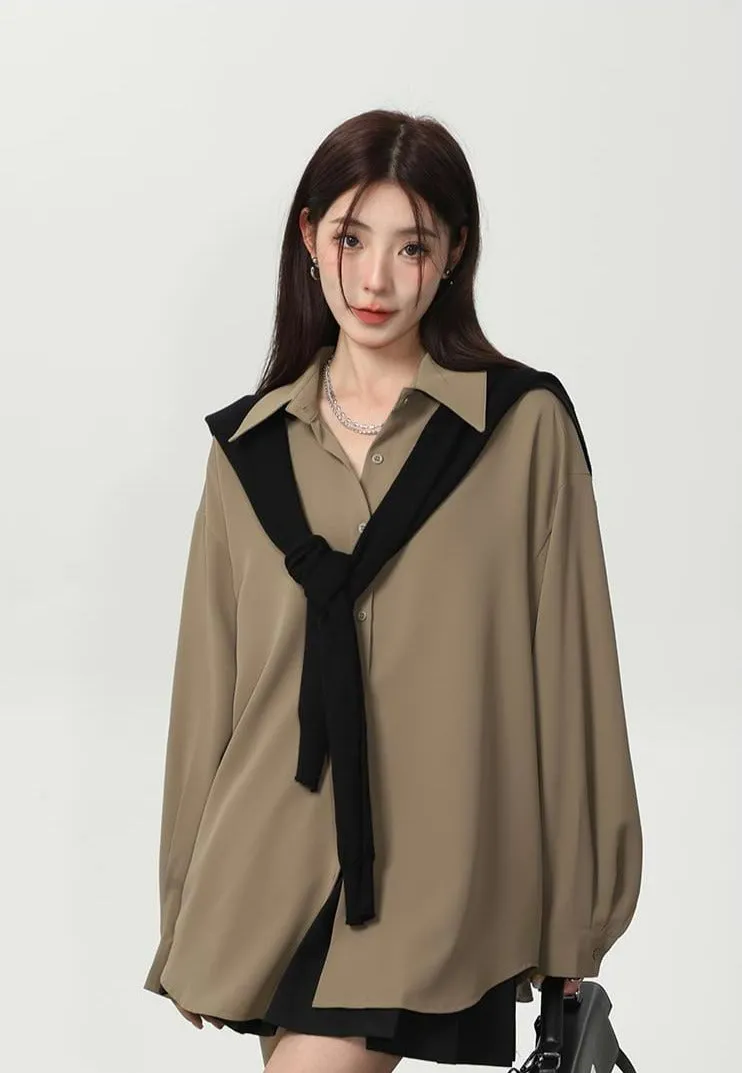 Oversized Long Sleeve Button Shirt