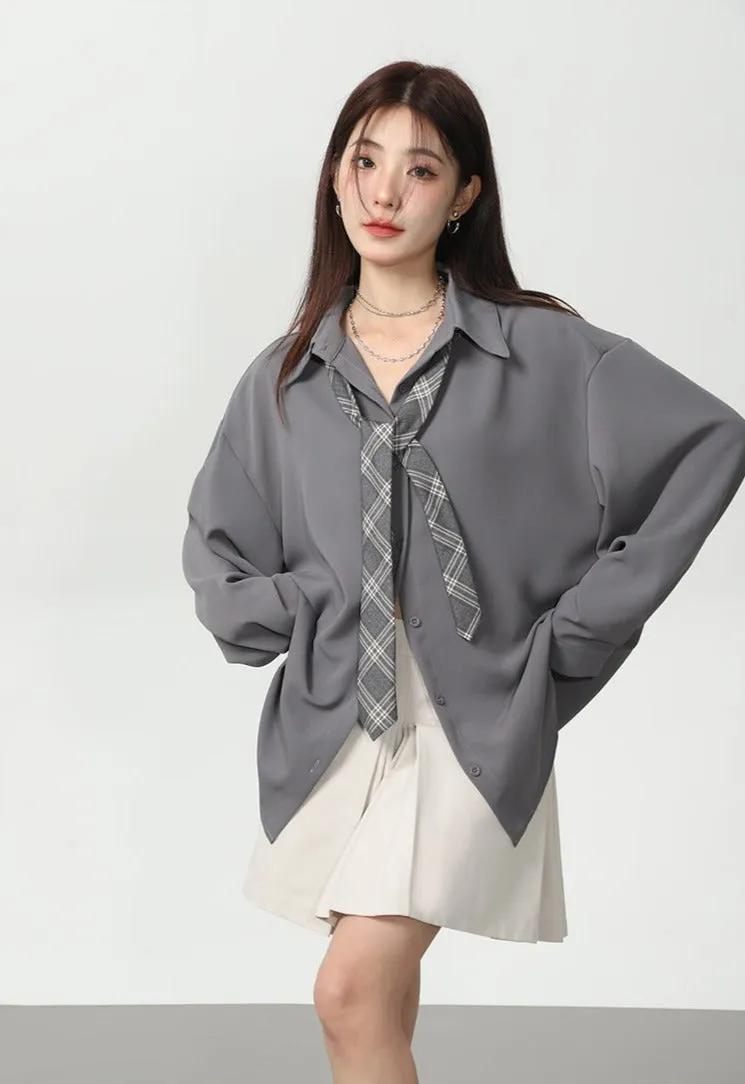 Oversized Long Sleeve Button Shirt