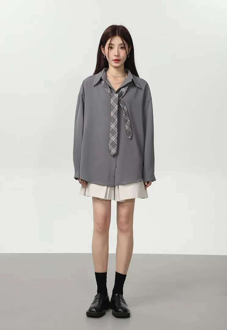 Oversized Long Sleeve Button Shirt