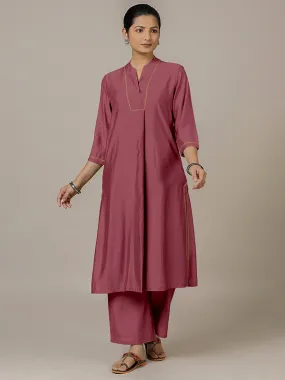 Paakhi x Rozaana | A Line Kurta in Rose Pink with Thread Work | Coords or Only Kurta