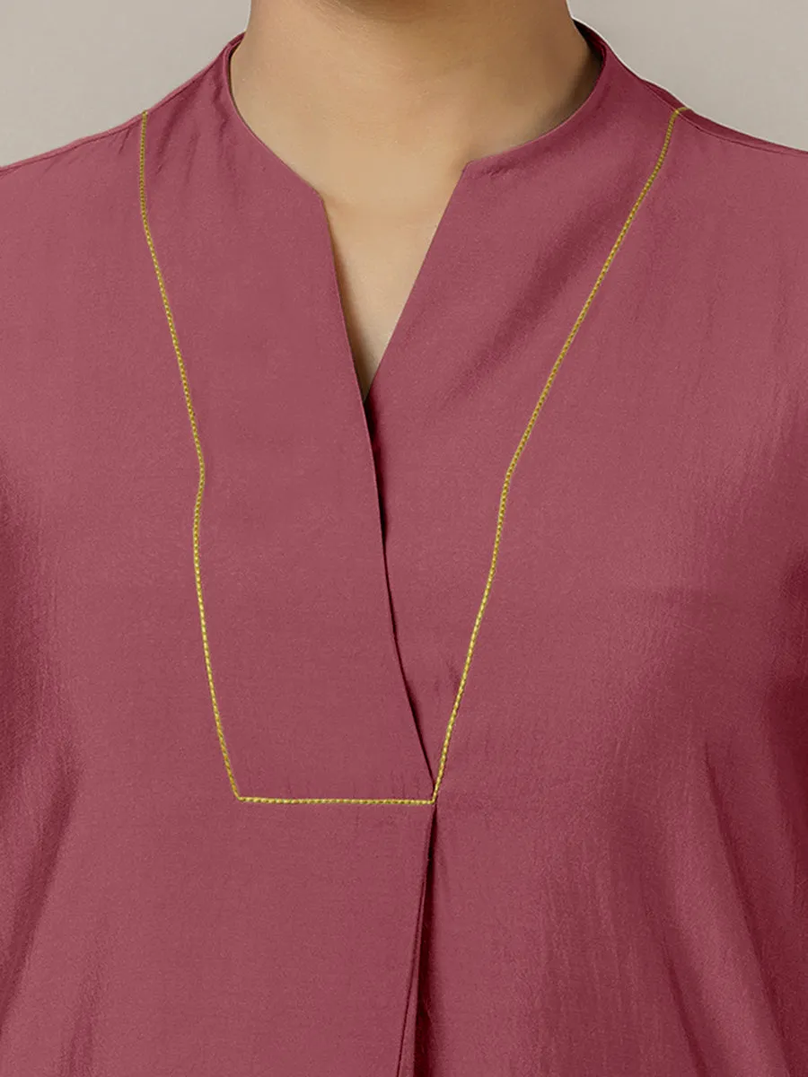 Paakhi x Rozaana | A Line Kurta in Rose Pink with Thread Work | Coords or Only Kurta