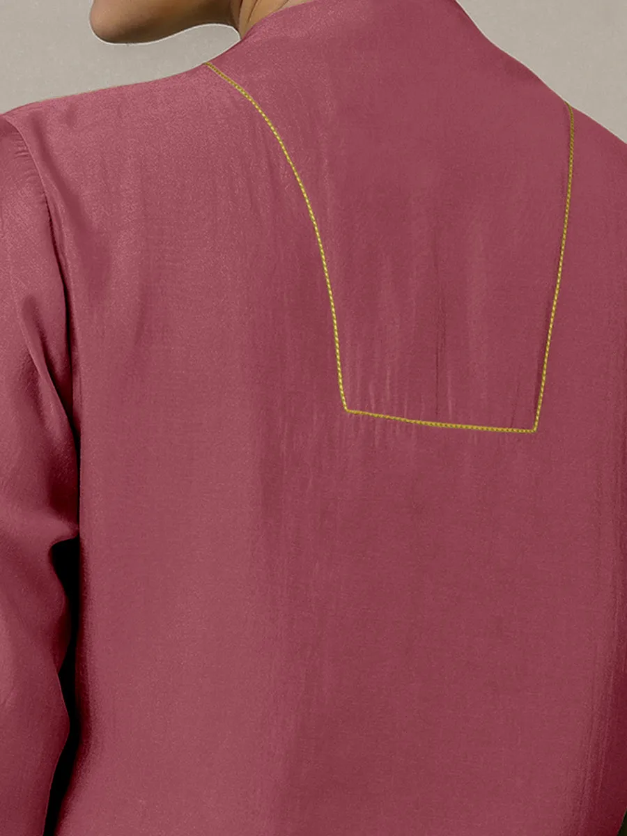 Paakhi x Rozaana | A Line Kurta in Rose Pink with Thread Work | Coords or Only Kurta