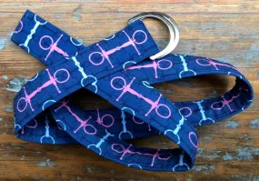 Pink and Blue Bits and Bits Fabric Belt