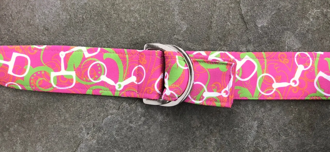 Pink and Green Swirly Bits Fabric Belt