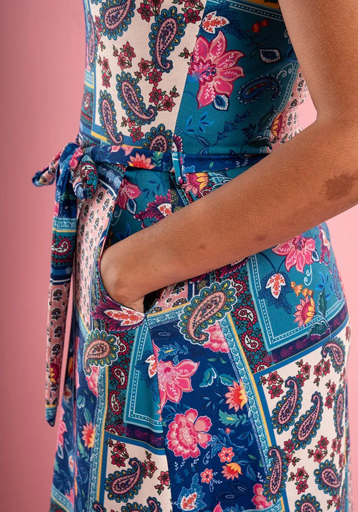 Polly Patchwork Print Midi Dress