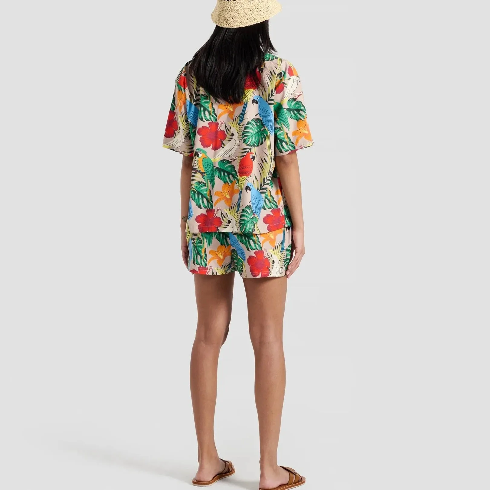 Poplin & Co. Exotic Birds Print Ladies Shorts