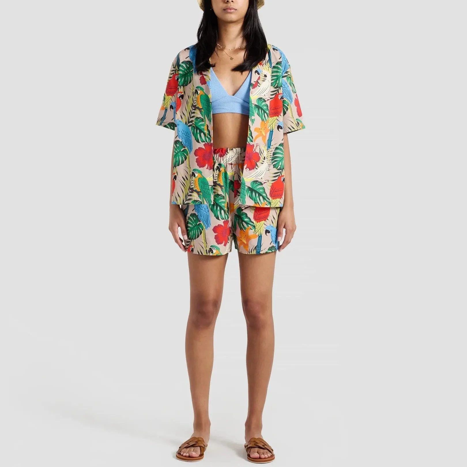 Poplin & Co. Exotic Birds Print Ladies Shorts