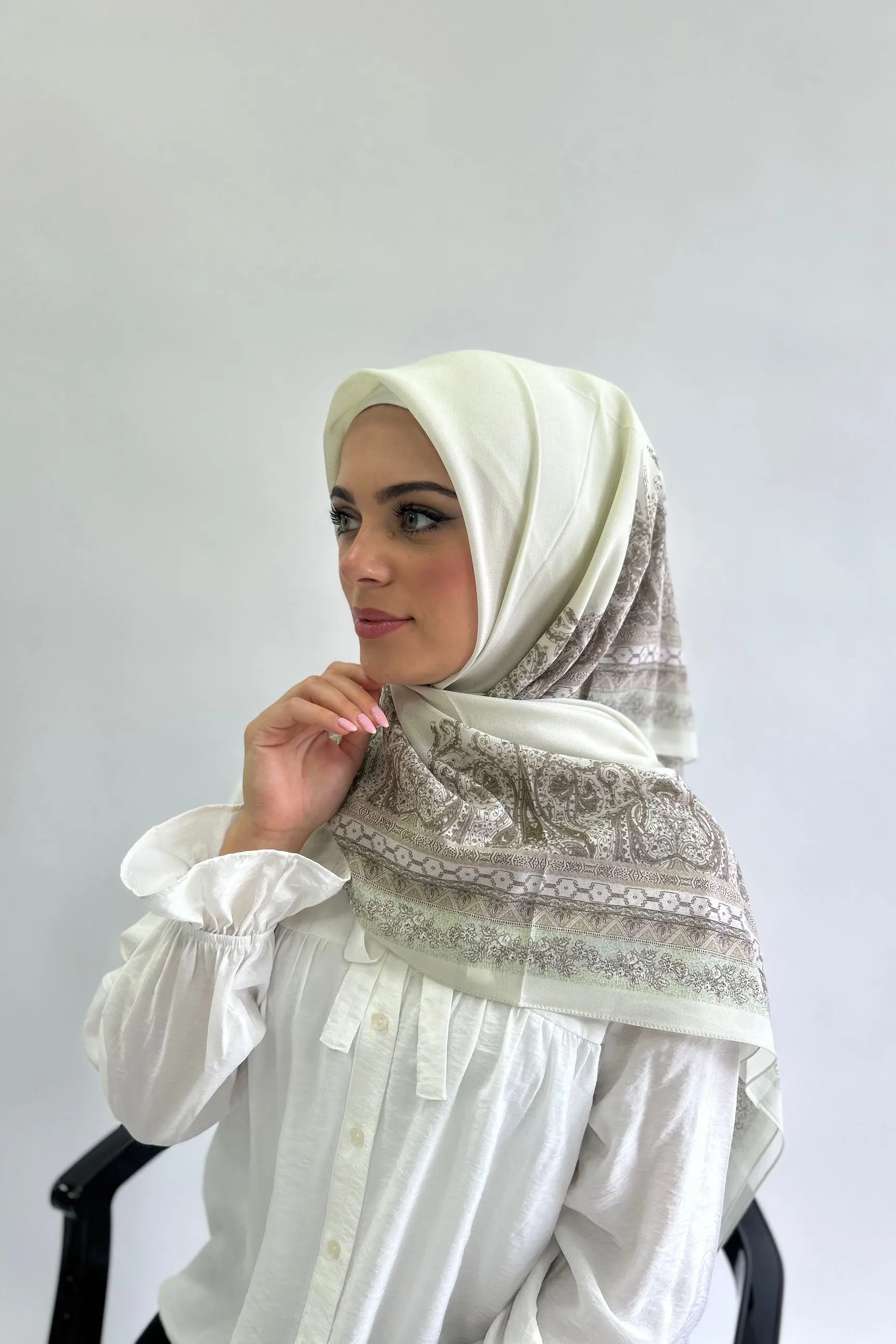 Premium Karaca Soft Chiffon Damask square Hijab