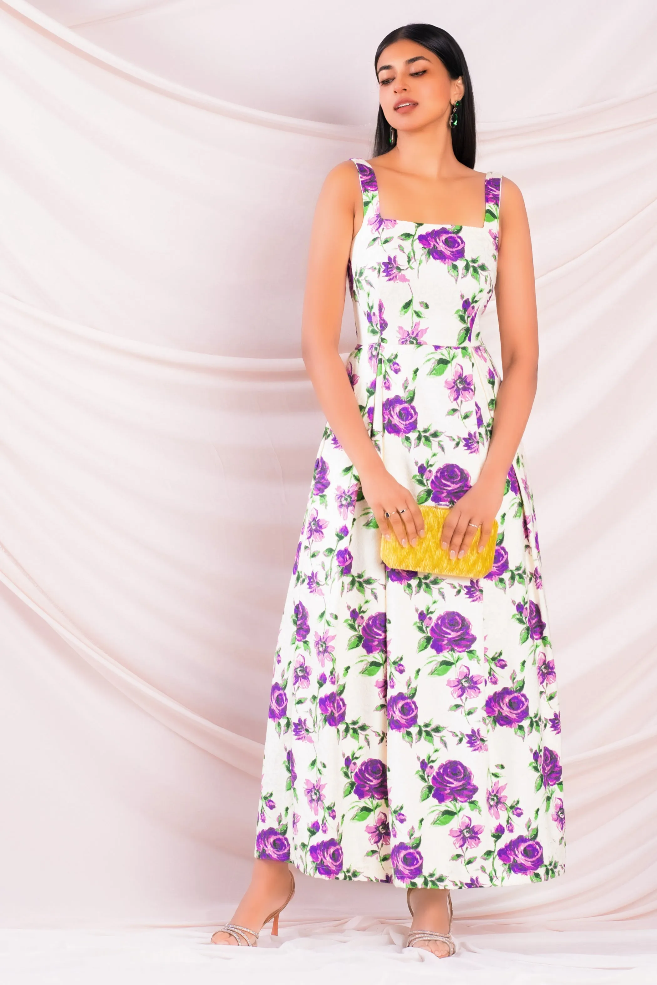 Printed Jacquard Maxi Dress