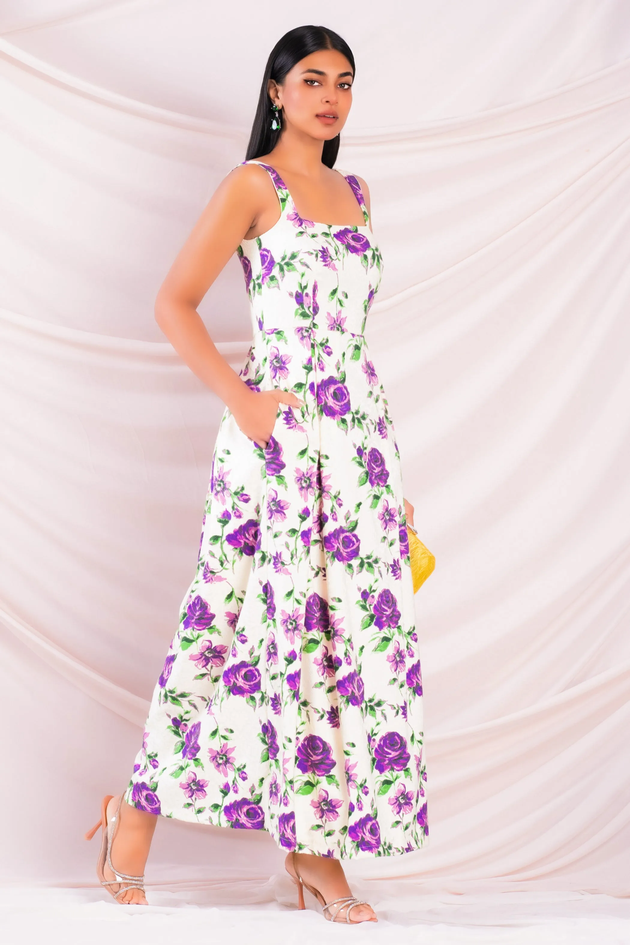 Printed Jacquard Maxi Dress