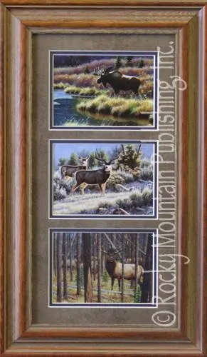 "Big Game" Western Triple Print by Cynthie Fisher (10" x 20")