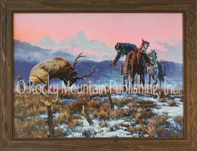 "Down to the Wire" Western Canvas Framed Print (11" x 15")