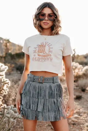 "Nashville Oldtown" Cropped Graphic Tee (Bone) - Print On Demand