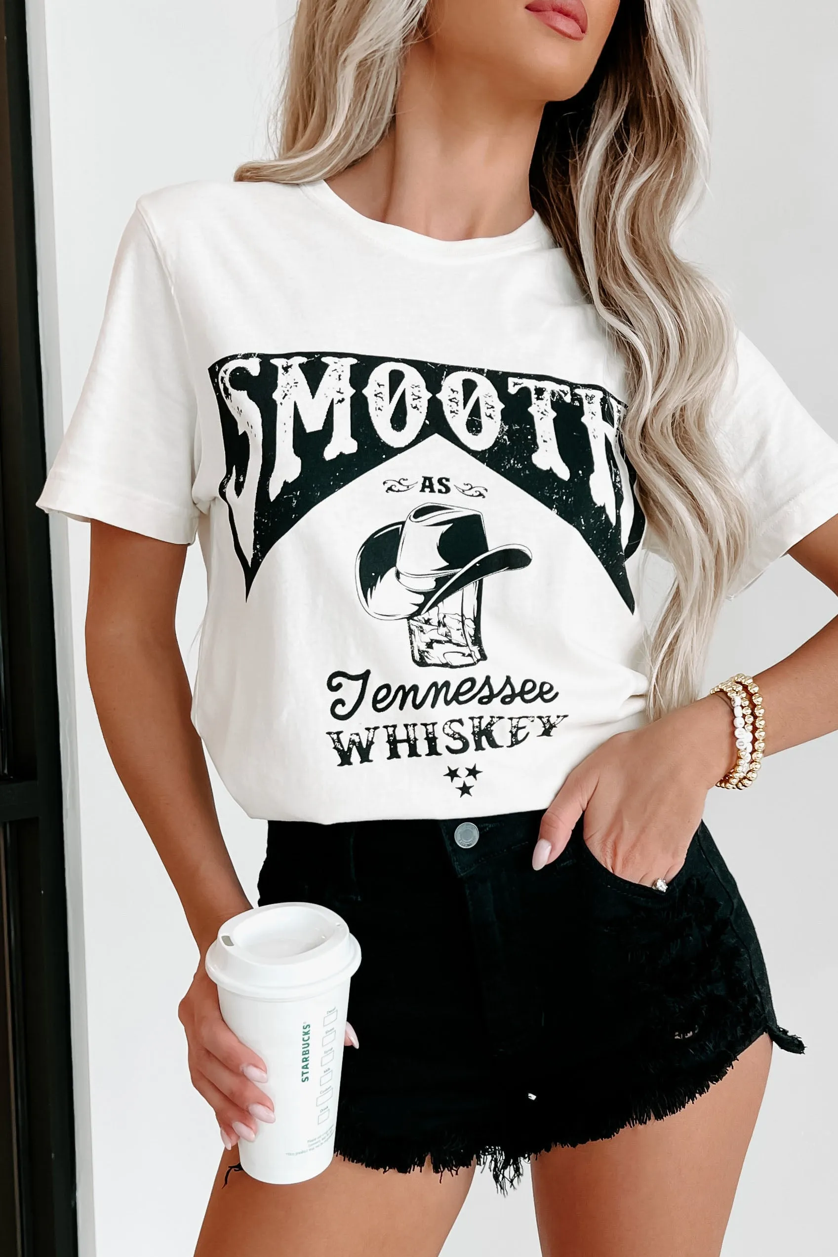 "Smooth As Tennessee Whiskey" Graphic Tee (Ivory)