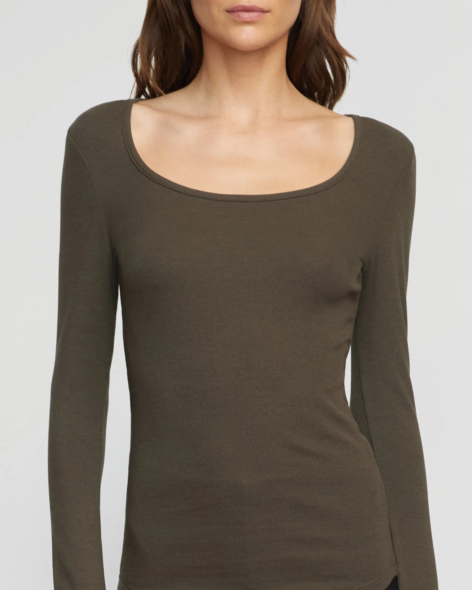 Rosa Ribbed Scoop-Neck Tee