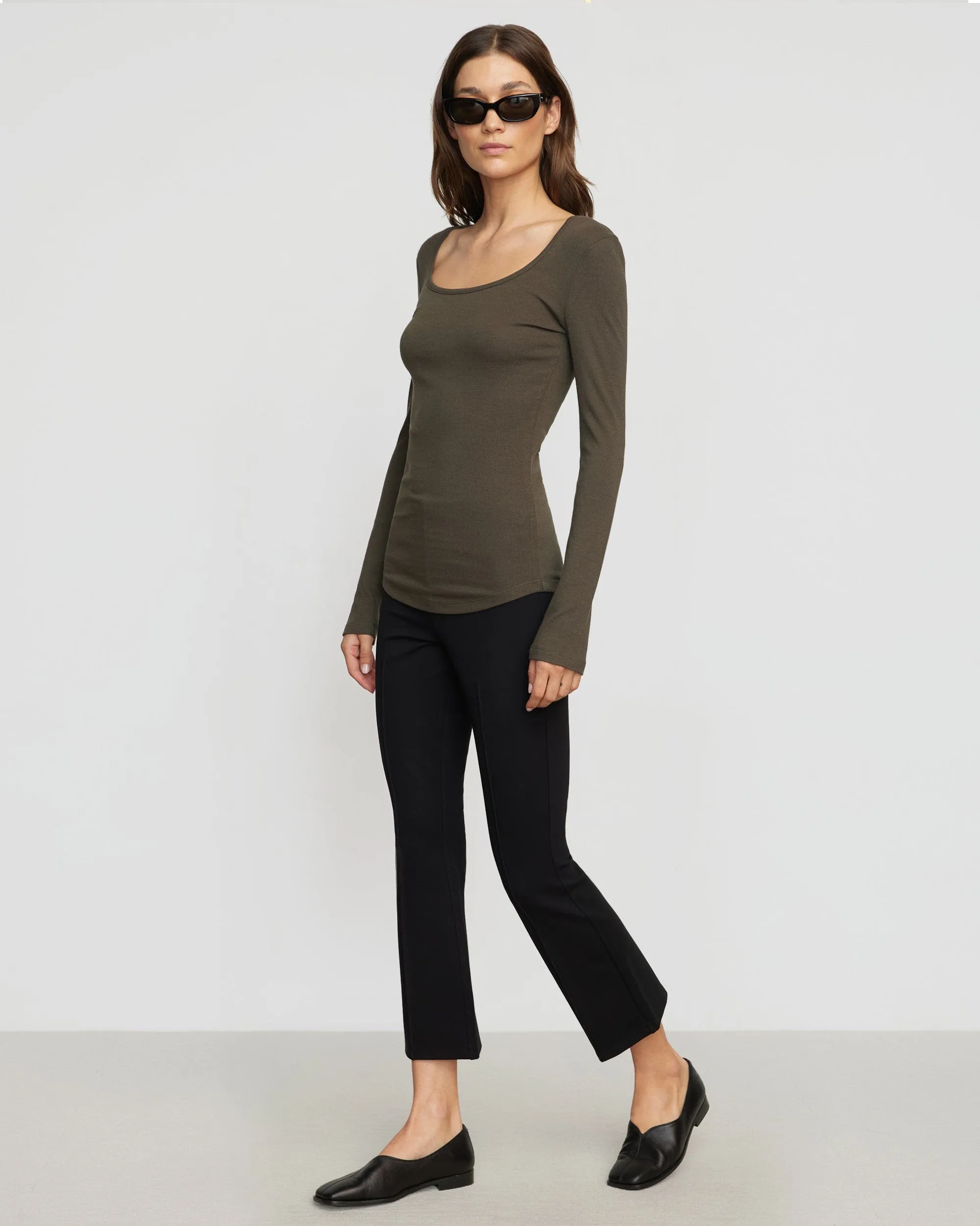 Rosa Ribbed Scoop-Neck Tee