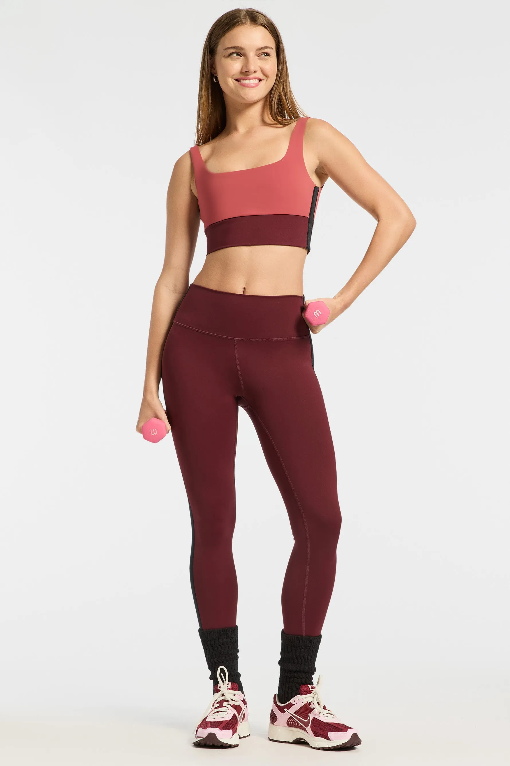 Scoop Bra - Red/wine/black