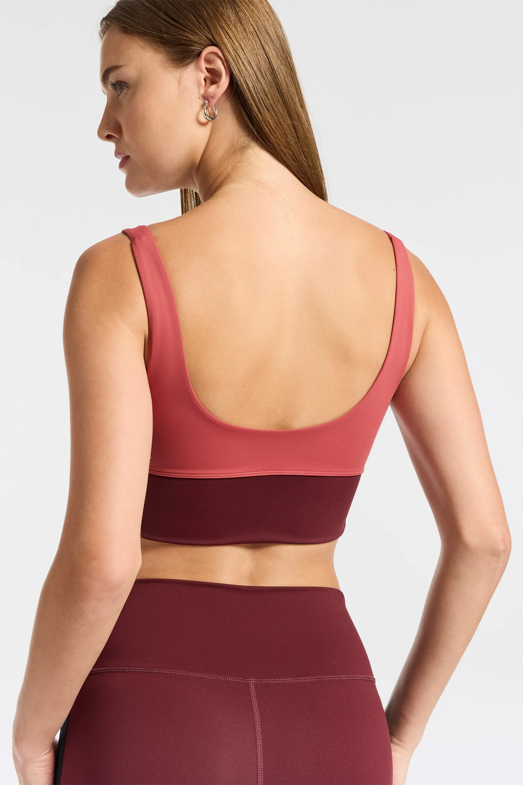 Scoop Bra - Red/wine/black