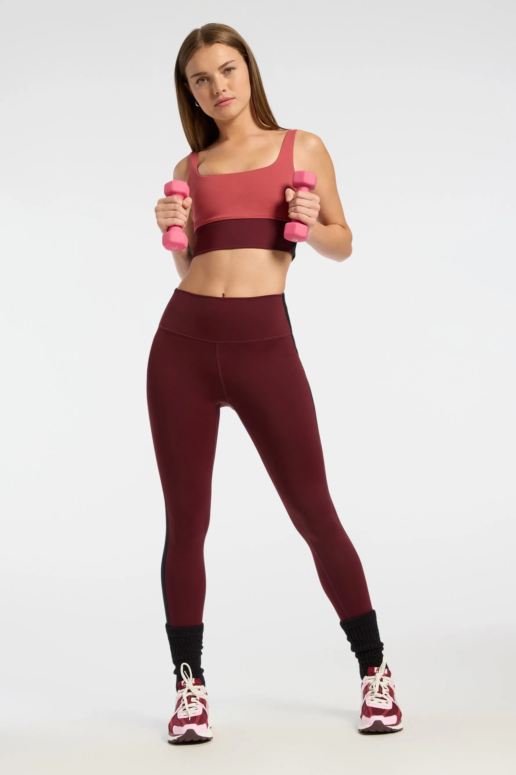 Scoop Bra - Red/wine/black