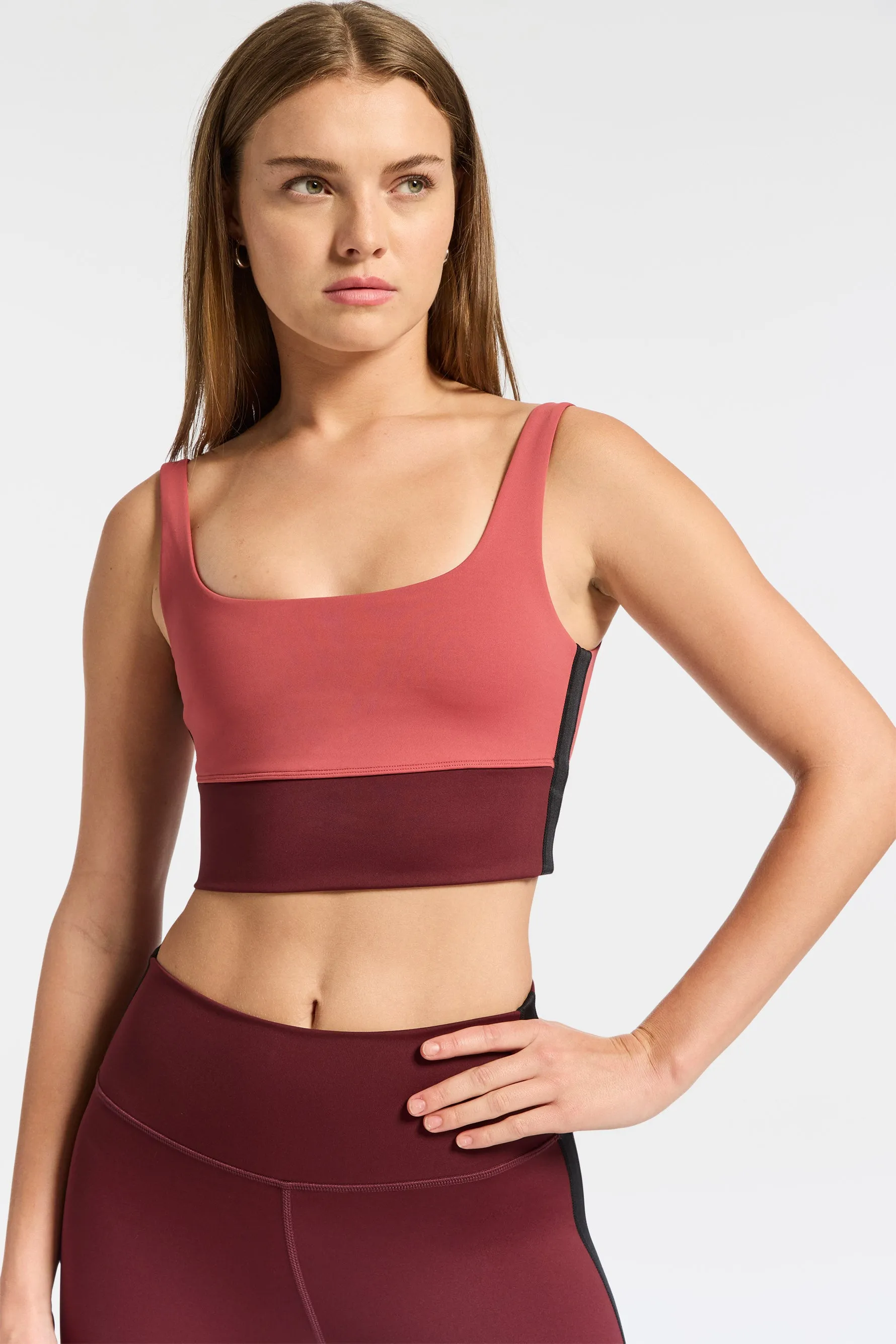 Scoop Bra - Red/wine/black