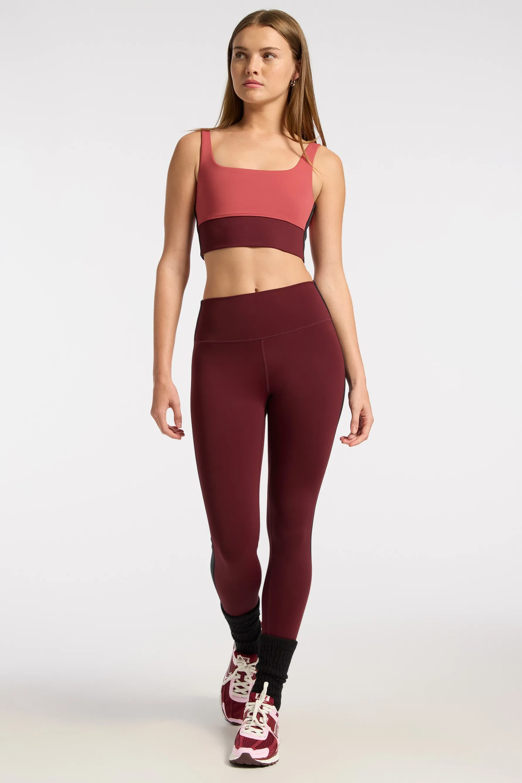 Scoop Bra - Red/wine/black