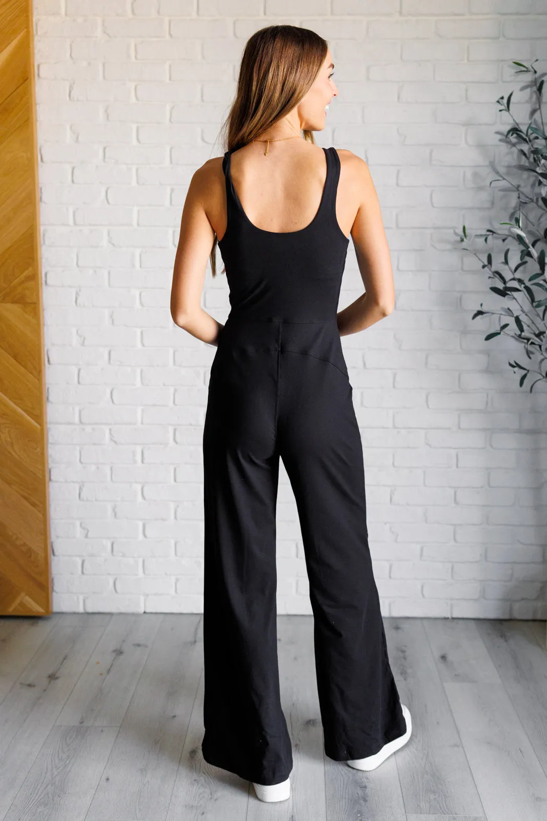 Shavasana Everyday Wide Leg Jumpsuit in Black