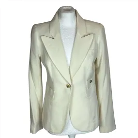 Smythe Cream Crepe Gold Button Blazer M/L