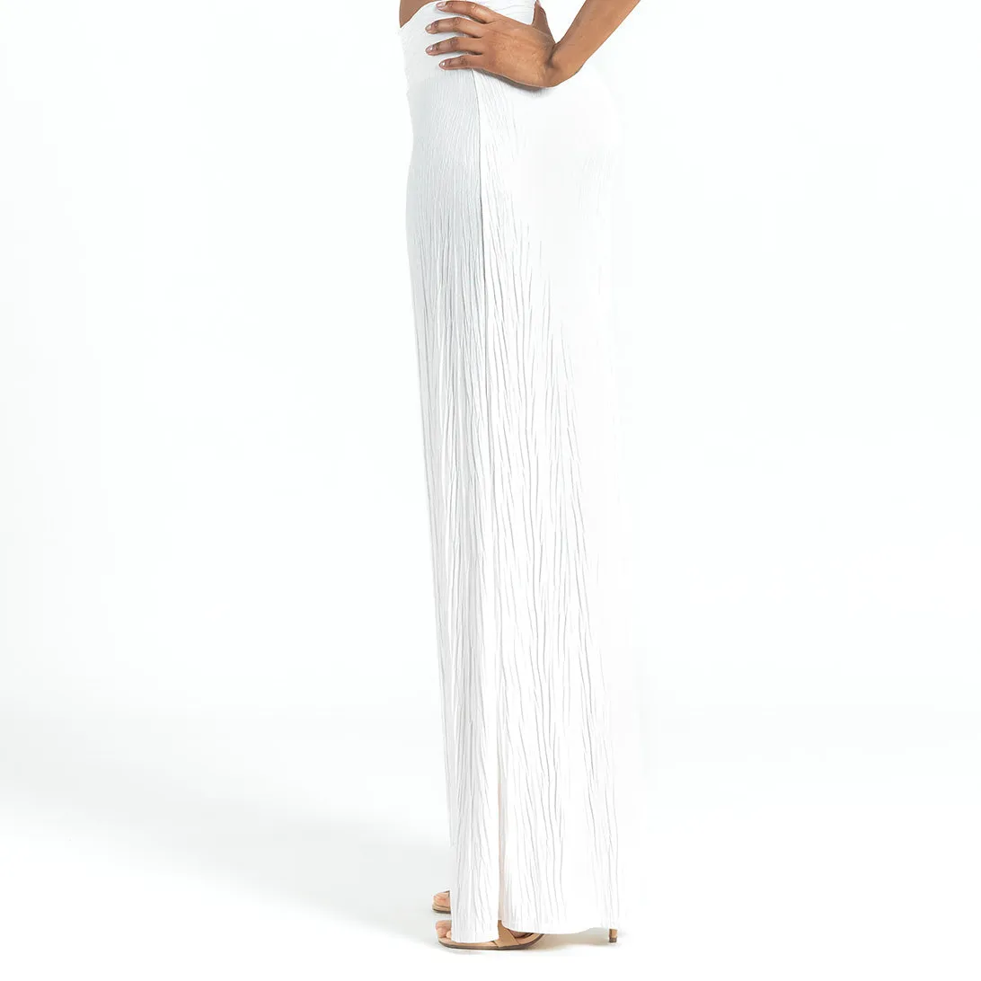 Soft Pleat Knit - Palazzo Pant - Ivory - Final Sale!