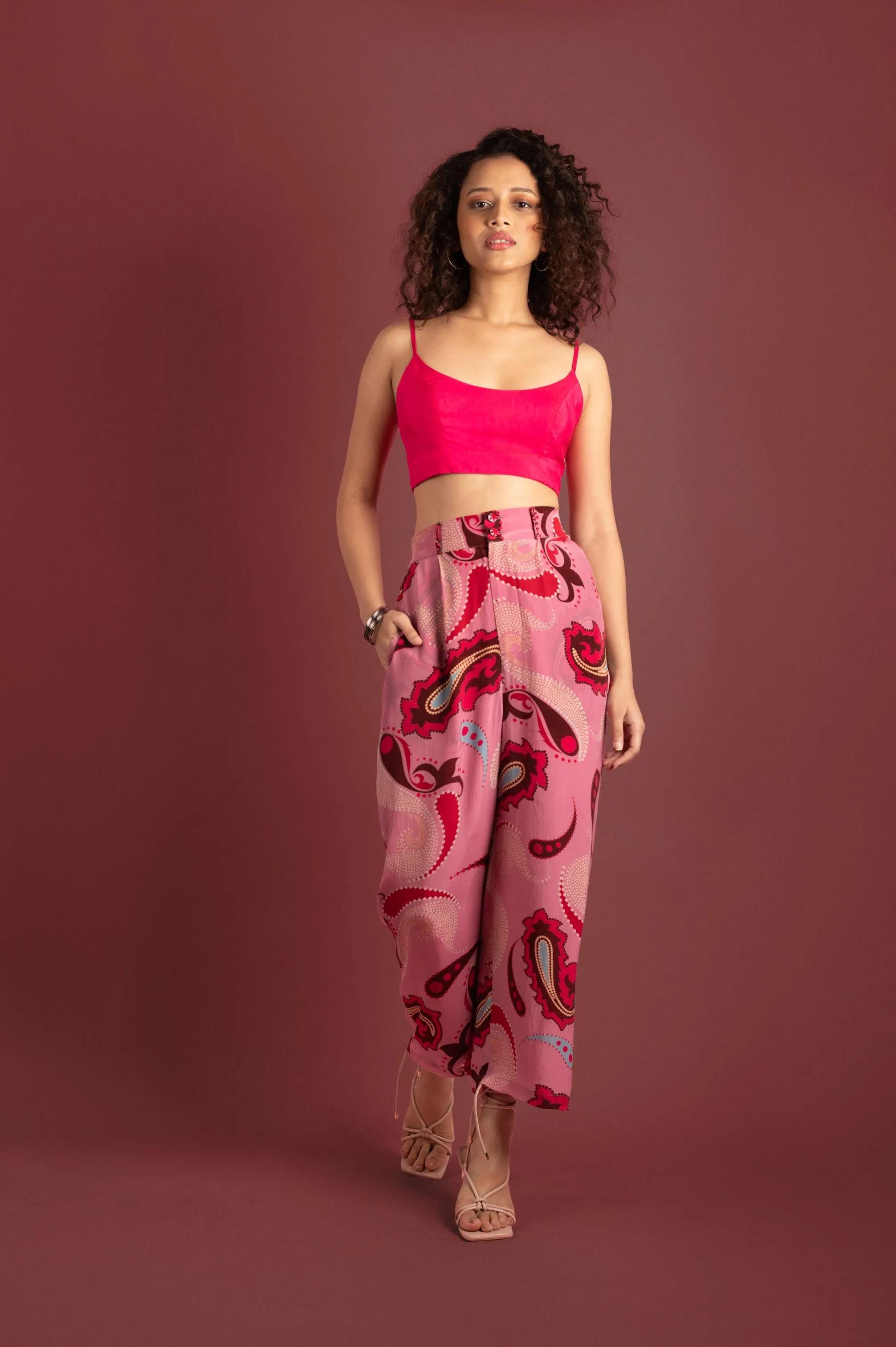 Sorbet Paisley Cropped Trouser